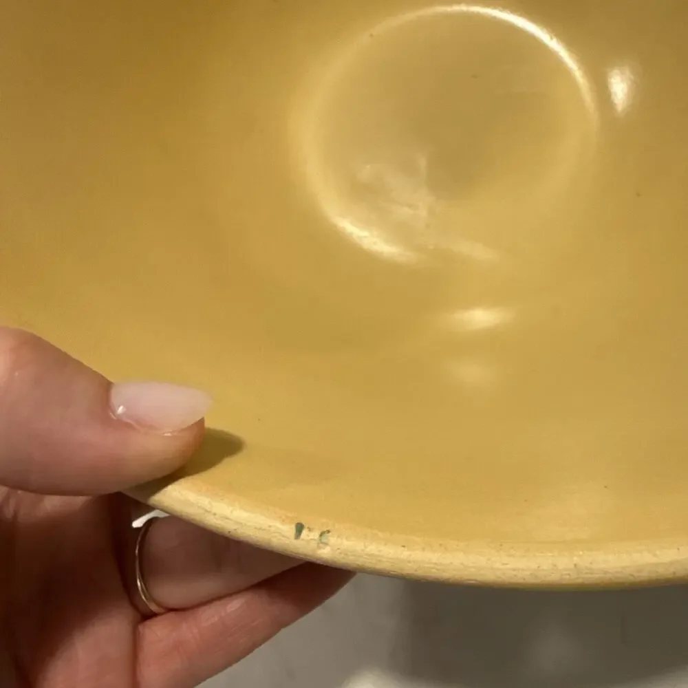 Over and Back Yellow Ware Large Mixing Bowl 10.5